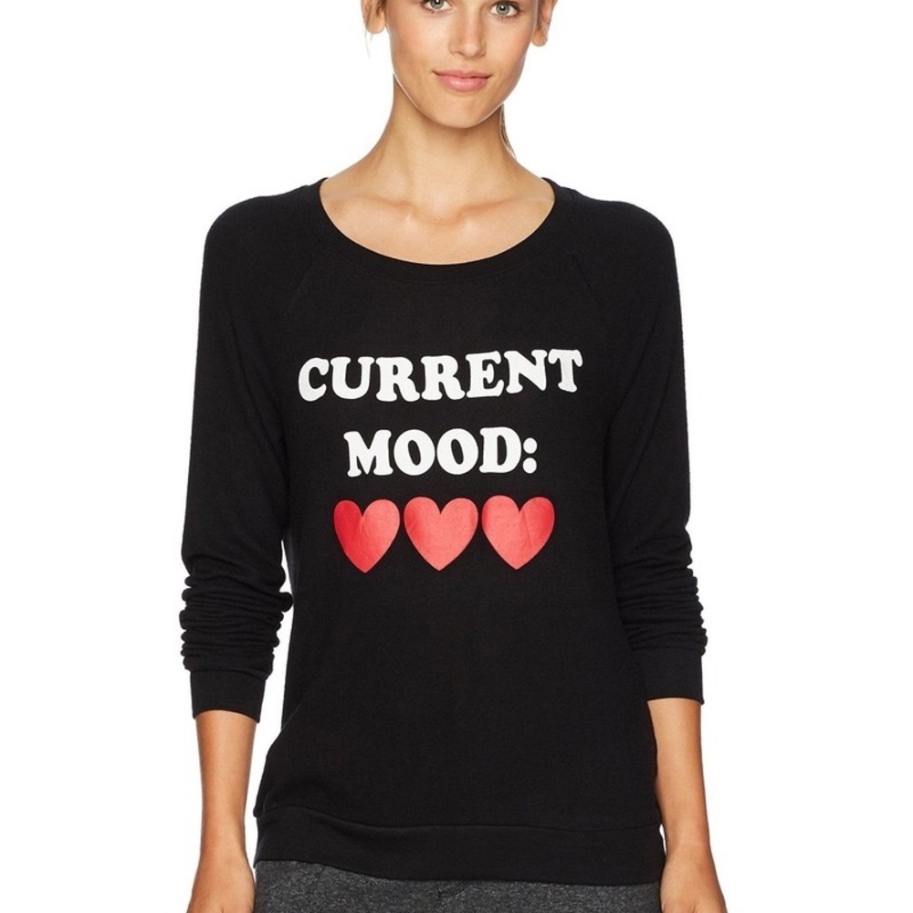 PJ Salvage Black Current Mood Super Soft Long Sleeve Lounge shirt